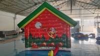 CH Décoration extérieure drôle petite maison de Noël gonflable avec des bonhommes de neige pour l'événement
