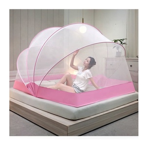 Pink Portable <b>Folding</b> Mosquito Net Foldable Summer <b>Double</b> <b>Bed</b> Tent Queen Size - Product Image 2