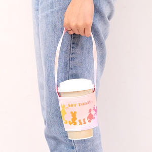 ถุงใส่แก้วชานมผ้าแคนวาสรักษ์โลกพร้อมปลอกหุ้ม ดีไซน์ทันสมัย หลากสี ใช้ซ้ำได้ พร้อมหูหิ้ว - Product Image 4