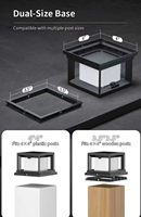Luces solares para postes con efecto de llama parpadeante al por mayor - Se adaptan a postes de vinilo/madera de 4x4 y 3.5x3.5