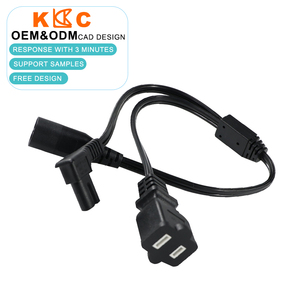 C8 Male to Right Angle C7 & NEMA 1-15R Y-Splitter <b>Cable</b> / 2 Pin <b>Power</b> Extension Lead / Monitor TV <b>Power</b> Supply - Product Image 1