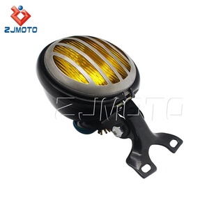 Nero universale Vintage 5 "faro moto W/supporto Cafe Racer testa luce per Harley Suzuki Yamaha <span class=keywords><strong>Honda</strong></span> griglia in acciaio - Product Image 4