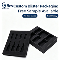 Plateau blister personnalisé floqué, insert en plastique avec doublure douce pour emballage intérieur de boîte cadeau d'appareils 3C