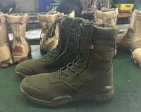 Bottes de combat pour hommes en cuir microfibre imperméable, antidérapantes, respirantes, à lacets, tactiques, pour moto