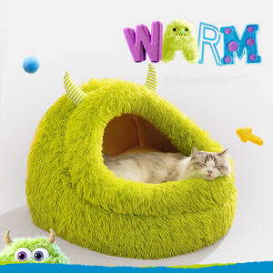 Pluche Hondenbed Klein Monster Diepe Slaap Schattige Warme Huisdierbedden Groothandel Kat Grotbed - Product Image 2