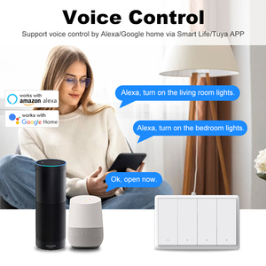 Tuya Smart <span class=keywords><strong>Zigbee</strong></span> 1 <span class=keywords><strong>2</strong></span> 3 4way US Smart Wall Switch App Control remoto por voz compatible con Alexa Google - Product Image 4