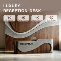 Bureau de réception en bois massif de luxe personnalisé pour usage commercial, bureau, hôtel, boutique