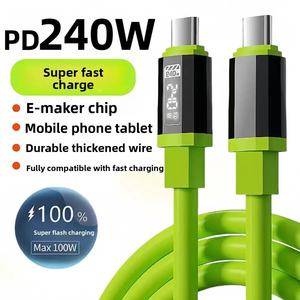 Mới 240W hiển thị kỹ thuật số siêu nhanh sạc cáp dữ liệu Type-C di động Flash sạc hoàn toàn Tương thích sạc dòng 6A Cáp - Product Image 5