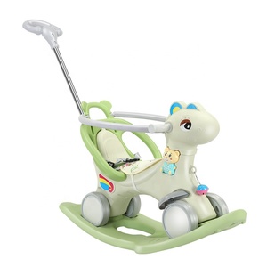 Cheval à <span class=keywords><strong>bascule</strong></span> en plastique, jouet à chevaucher, double usage, deux-en-un, unisexe pour enfants, cadeau d'anniversaire pour enfant d'un an - Product Image 1