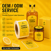 Label Perekat Sendiri Stiker Cetak Kustom Ukuran Kustom untuk Botol Jus, Minuman, Stoples Selai, Kemasan Makanan Grosir