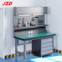 Banc de travail antistatique robuste JZD, personnalisable, avec rangement d'outils, table de travail électronique pour atelier de réparation automobile