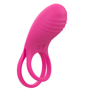 Melo Sexspielzeug für Männer Doppel-Penisring Vibrierend mit Fernbedienung 100% Wasserdicht Sicheres Silikon Rotes Erwachsenenspielzeug - Product Image 1