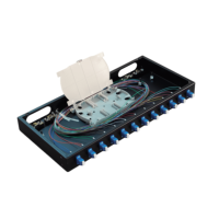 Panel Patch Fiber Optik FTTH Rak Mount 1U 24 Core ODM12 LC UPC Hitam Baja Rol Dingin untuk