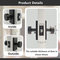 Ensemble de poignées de porte rectangulaires de style moderne en gros, ensemble de serrures de porte intérieures de luxe pour chambre à coucher, poignée de porte facile à installer avec fonction de confidentialité