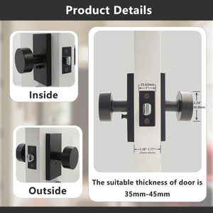 ओम अमेरिकी शैली आधुनिक आयताकार रोसेट दरवाजा नॉब लक्जरी इंटीरियर हैंडल घर के हॉल दरवाजे के लिए दरवाजे की अलमारी के लिए - Product Image 3