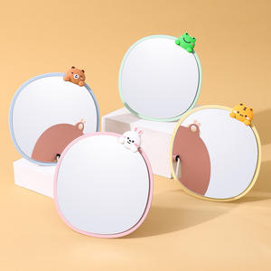 2025 carino 2 in1 metallo specchio da tavolo appendere cartone animato portatile coniglio orso decorazione animale specchio per il trucco - Product Image 4