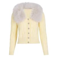 Cardigan en tricot pour femme, manteau pull long en fourrure, tricot torsadé pour femme, vente en gros