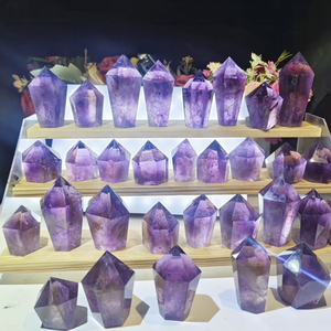 หอคริสตัลหินบำบัดจุดอเมทิสต์ธรรมชาติสำหรับตกแต่ง - Product Image 1