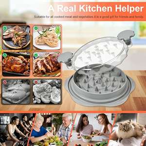 2026 Grattoir à poulet gris, grand modèle pour poitrine de poulet, avec brosse et fourchette, <span class=keywords><strong>machine</strong></span> à déchiqueter la viande visible pour la cuisine - Product Image 2