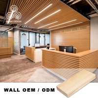 Panneau mural en bois à lattes 3D suspendu MUMU Easy Clean pour la décoration intérieure