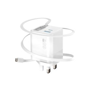 रिट्रेटेबल केबल के साथ 65w गन फास्ट चार्जर 100-240v लैपटॉप फोन इयरफ़ोन वॉच के लिए यूनिवर्सल वोल्टेज आदि - Product Image 1