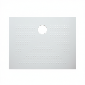 Plato de ducha rectangular de cerámica blanco mate 80 x 100 cm H3.6 con orificio de drenaje - Product Image 2