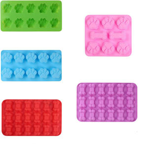 Moule en Silicone réutilisable pour chiens, moule en Silicone pour friandises, moules pour pattes de chien en glace, moules personnalisés en chine, outils pour gâteaux, rouge, rose, violet - Product Image 5