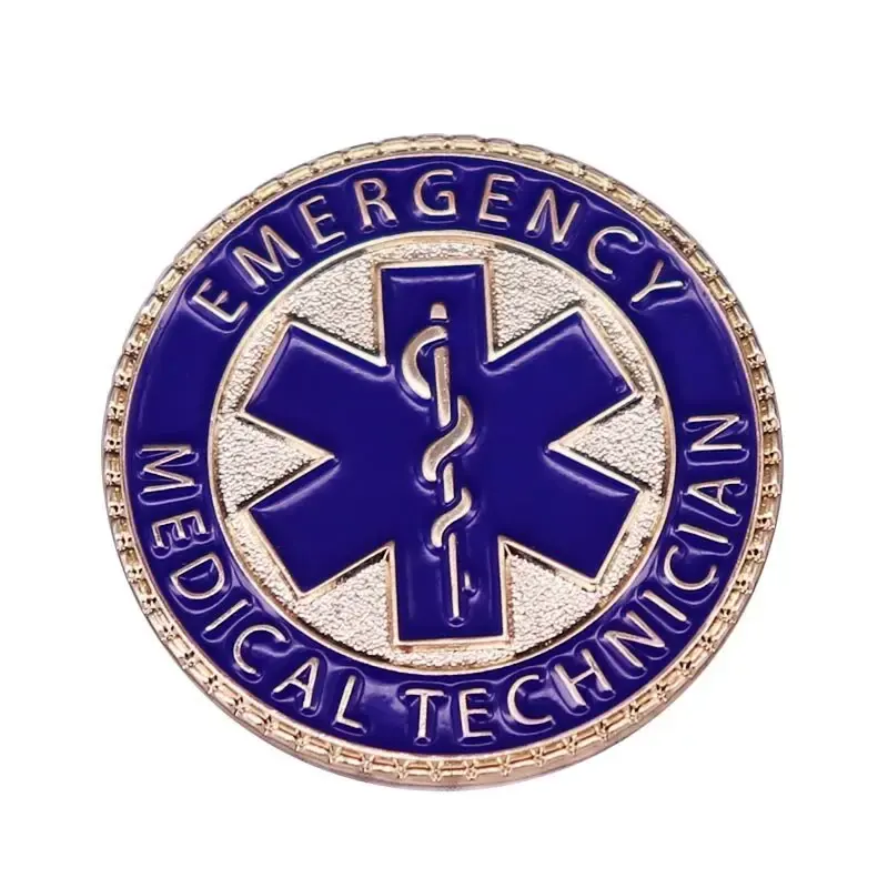 Custom Logo Emergency Medisch Assistent Revers Pin Emt Paramedicus Pin Ster Van Het Leven Emaille Pin Broche Met Metalen Badge