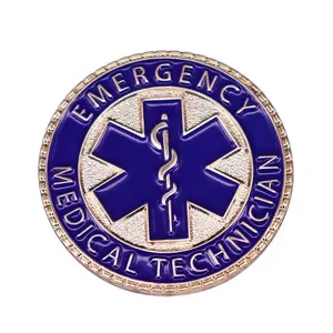 Logotipo personalizado Emergência Assistente médico lapela pino EMT Pino paramédico Estrela da vida Esmalte Pin Broche EMT Metal Badge