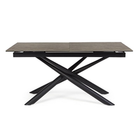 Vente en gros de meubles de salon de table extensible en céramique moderne et élégante table croisée en acier