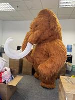 Costume gonflable de mamouth en peluche sur le thème des animaux, costume de mascotte d'éléphant gonflable pour adultes