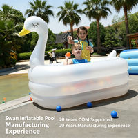 Piscine gonflable pour enfants, bébés et tout-petits, piscine à pataugeoire en PVC épaissi avec drain, 125 cm, 160 cm, pour l'extérieur, la cour, l'été