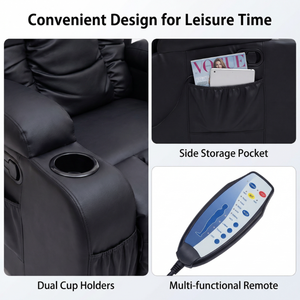 Canapé inclinable électrique de luxe moderne en <span class=keywords><strong>cuir</strong></span>, <span class=keywords><strong>fauteuil</strong></span> de massage pivotant et <span class=keywords><strong>releveur</strong></span> avec coussin épaissi pour salon - Product Image 3