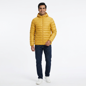 Veste matelassée légère pour homme avec capuche, veste isolée matelassée, vêtements de sport décontractés, personnalisation de la marque, fabrication directe, vestes personnalisées - Product Image 1