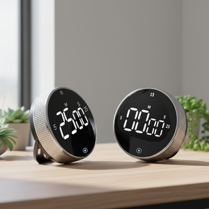Minuteur de cuisine numérique rotatif en plastique avec affichage LED, support magnétique, alarme sonore puissante et boutons de raccourci pour la cuisson (<span class=keywords><strong>5</strong></span>/15/25 <span class=keywords><strong>min</strong></span>) - Product Image 3
