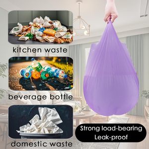 Huamaohengchun - Bolsas de basura pequeñas tipo chaleco grueso para oficina, cocina, dormitorio y más, 60 unidades, color morado - Product Image 6