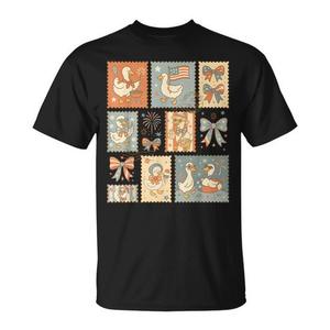 Camiseta Retro del 4 de julio con diseño de ganso y fuegos artificiales para el Día de la Independencia - Product Image 1