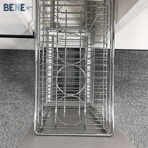 Organisateur de meuble sous évier coulissant en fil de fer chromé avec porte-bouteilles moderne de 350 mm pour cuisine, accessoires de tiroir de cuisine - Product Image 4