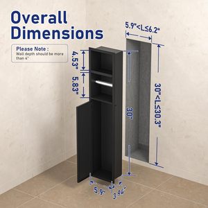 Étagère murale moderne à 3 niveaux en acier inoxydable noir mat pour papier toilette, <span class=keywords><strong>niche</strong></span> encastrée pour rouleau <span class=keywords><strong>de</strong></span> papier toilette, <span class=keywords><strong>niche</strong></span> <span class=keywords><strong>de</strong></span> douche pour salle <span class=keywords><strong>de</strong></span> bain - Product Image 5