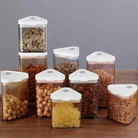 Nouveau modèle de conteneur de stockage des aliments en triangle boîte de rangement de cuisine contenants alimentaires en plastique hermétiques pour le stockage de la cuisine à domicile