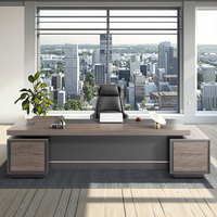 Bureau de direction de luxe avec double armoire et chaise, combinaison simple et moderne, grande table de classe pour patron, directeur, PDG
