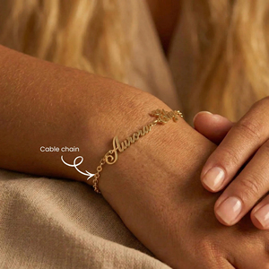 Bracciale con ciondoli in acciaio inossidabile con più <span class=keywords><strong>nomi</strong></span>, delicato, personalizzabile con iniziali, catena classica, regalo di anniversario per <span class=keywords><strong>donna</strong></span> - Product Image 2