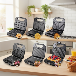 <span class=keywords><strong>Machine</strong></span> à sandwich électrique 3-en-1 750W, avec plaques amovibles antiadhésives pour gaufres et <span class=keywords><strong>panini</strong></span>, idéale pour le petit-déjeuner à la maison - Product Image 2