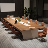 HYZ-299X Table de conférence en bambou, longue, simple, moderne, rectangulaire, pour la formation, la réception, les réunions, le bureau, ensemble de chaises
