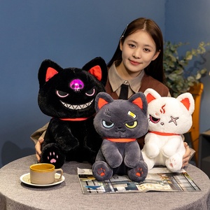 Vente chaude en peluche chat pirate Animal en peluche <span class=keywords><strong>humour</strong></span> noir décoration de la maison Halloween cadeau doux foncé pirate chat poupée - Product Image 6