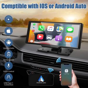 Universal 10.26 inci Layar Sentuh Nirkabel <span class=keywords><strong>Android</strong></span> Auto Dashcam Navigasi GPS 4k 1080p Dual Lens Dash <span class=keywords><strong>Cam</strong></span> Carplay - Product Image 2