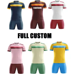 Jersey sepak bola bordir kustom, set jersey sepak bola seragam sepak bola warna-warni