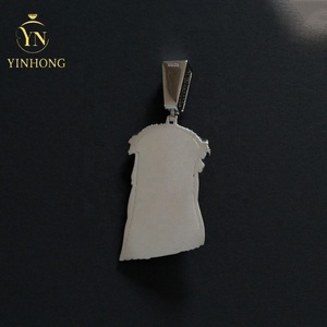 Colgante de Jesús con Incrustaciones de Diamantes de Imitación, Chapado en Oro de 18k sobre Plata de Ley, Joyería Personalizada para <span class=keywords><strong>Raperos</strong></span>, Pasa el Test de Diamantes - Product Image 6