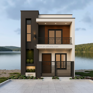 Maison modulaire flexible à deux étages, assemblage rapide, acier léger, anti-corrosion, résistante au feu, 3 chambres, 2 salles de bain, éco-responsable, alimentée à l'énergie solaire - Product Image 1