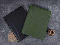 Cahier de notes personnalisé A4 en cuir végan pour entraîneur d'affaires Organisateur de documents Portefeuille Padfolio avec presse-papiers Hommes